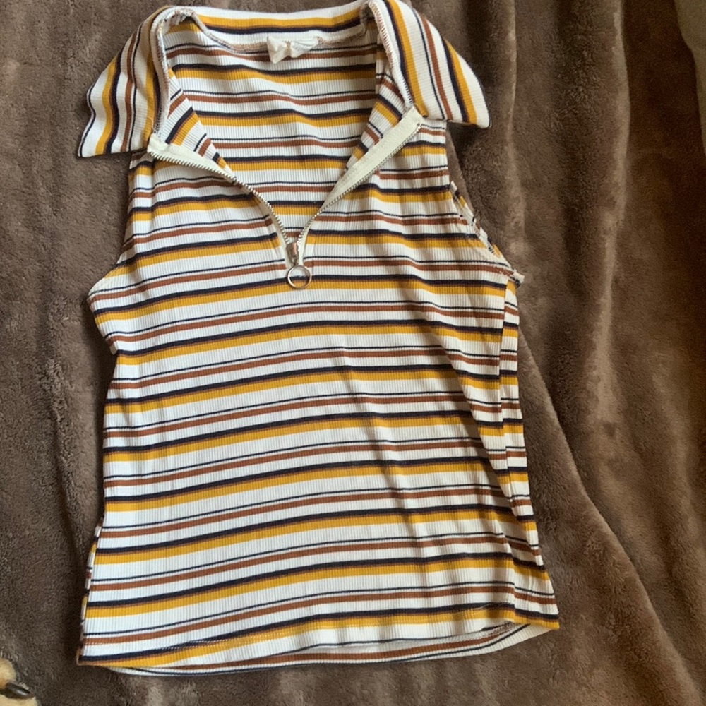 Stripped collar tank top